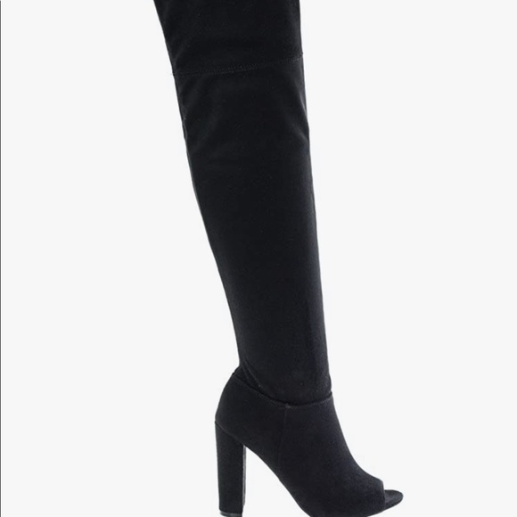 My Delicious peep-toe boots,  color black - Picture 7 of 9